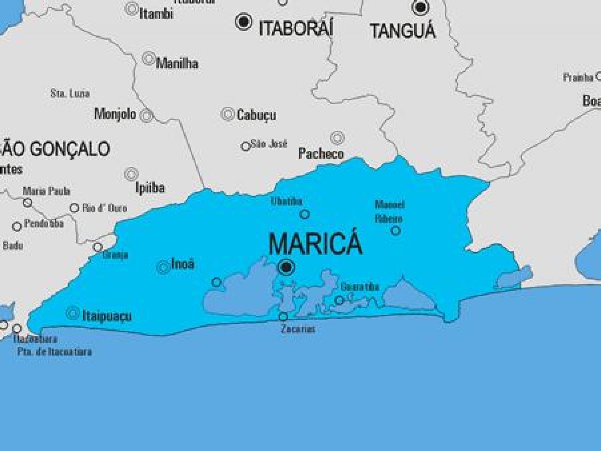 Kart over Maricá kommune
