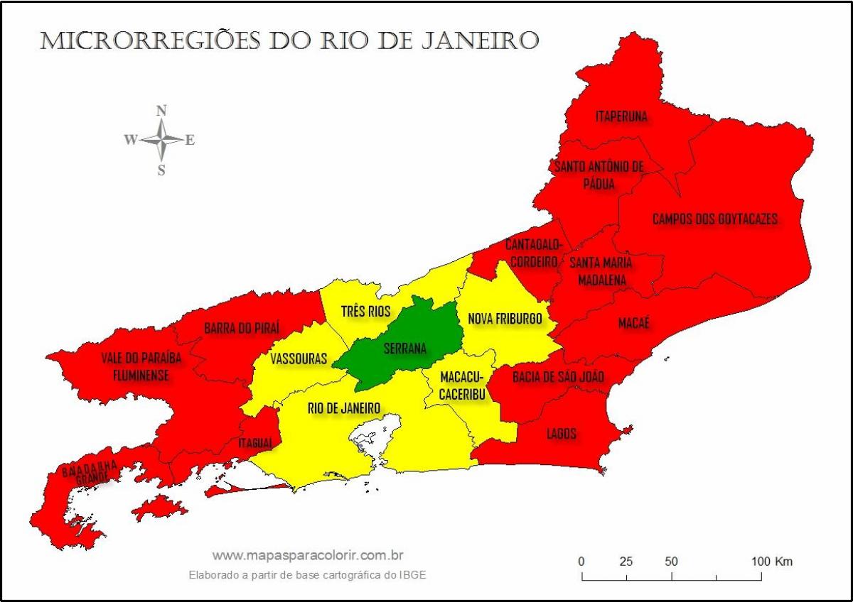 Kart av mikro-regioner Rio de Janeiro
