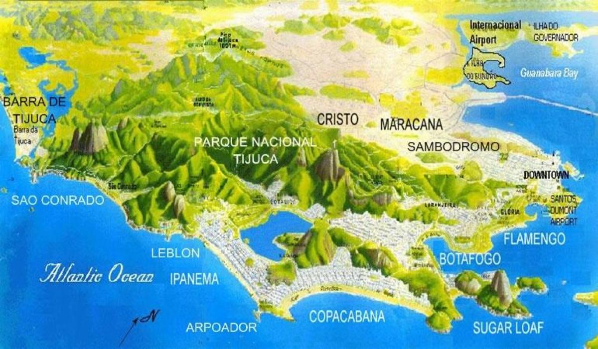 Kartet av Sao Conrado-stranden