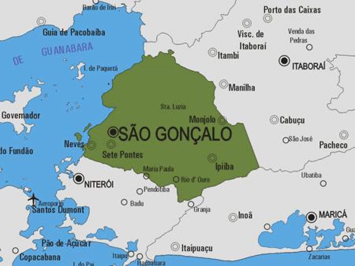 Kart av São Gonçalo kommune