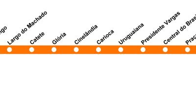 Kart over Rio de Janeiro, metro Linje 1 (oransje)