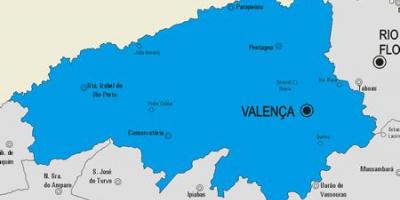 Kart over Valença kommune