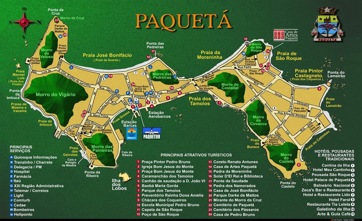 Kart av Île de Paquetá