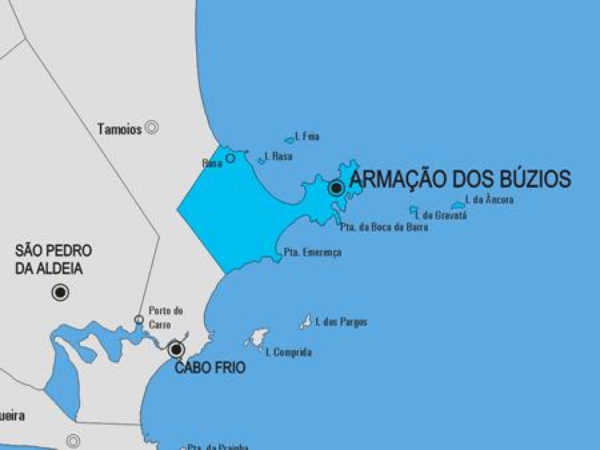 Kart av Armação dos Búzios kommune