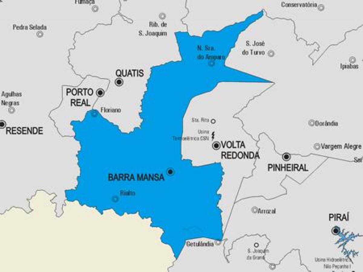 Kart av Barra Mansa kommune