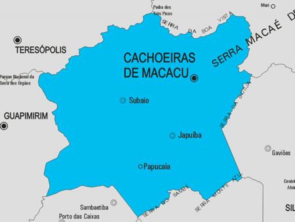 Kart over Cachoeiras de Macacu kommune