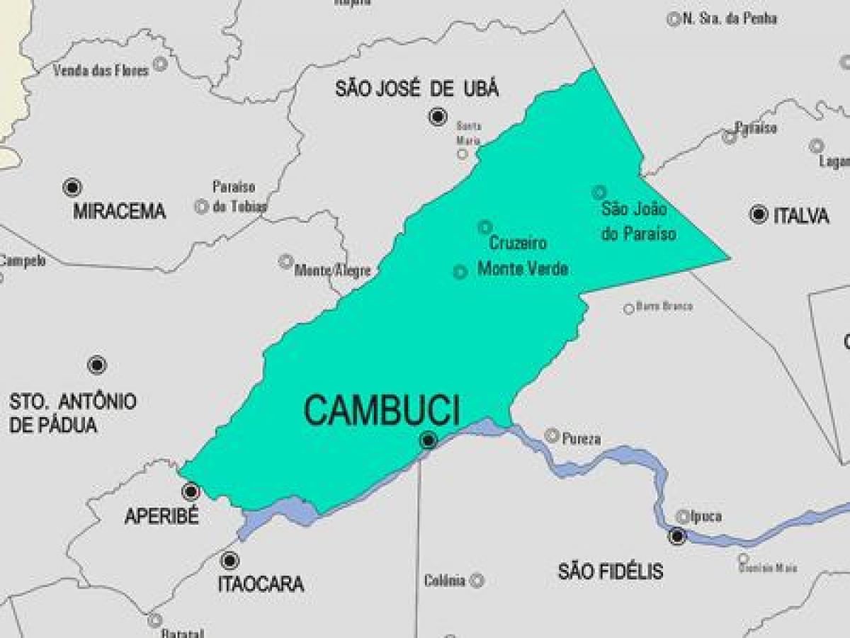 Kart over Cambuci kommune