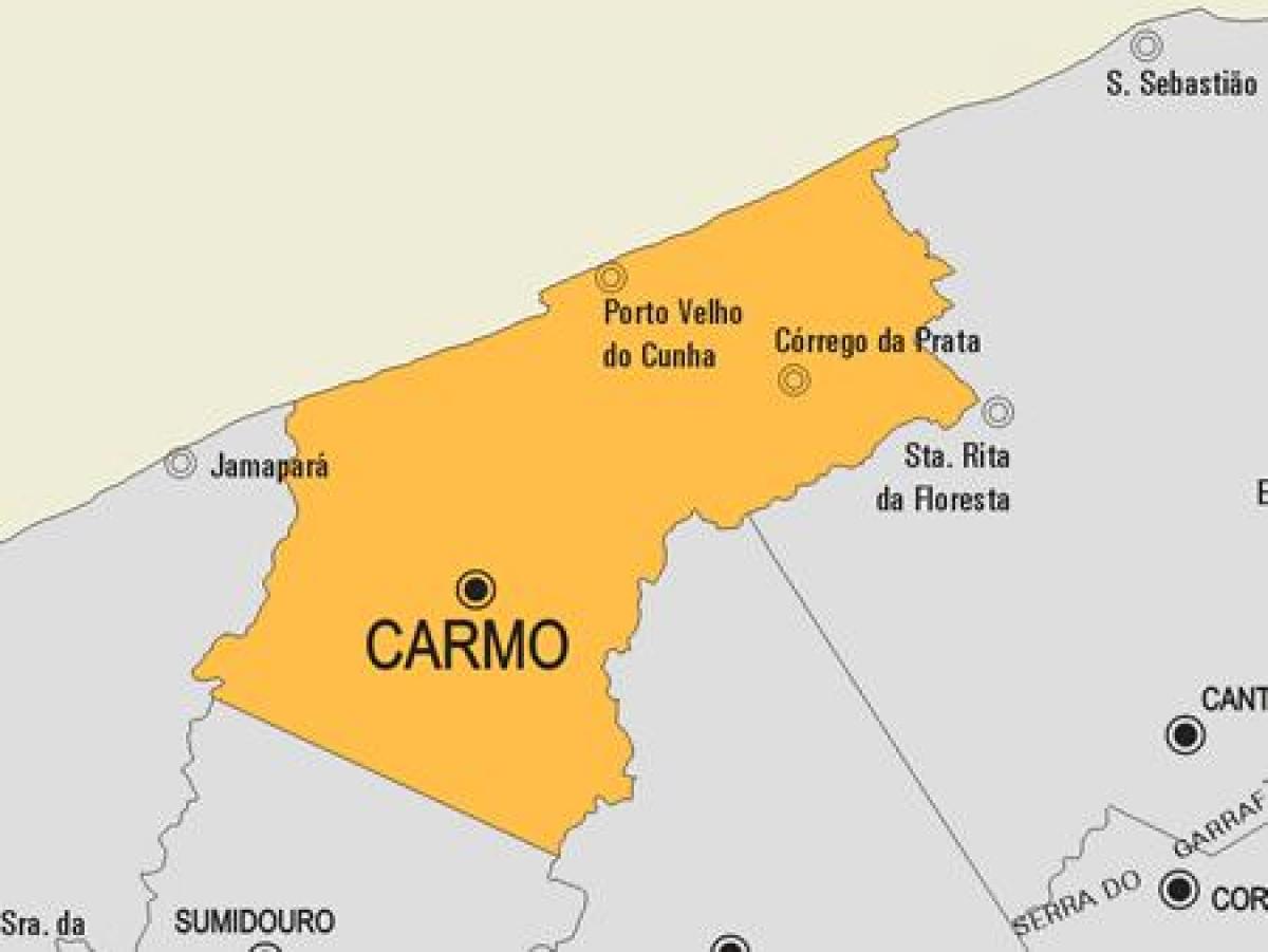 Kart av Cardoso Moreira kommune