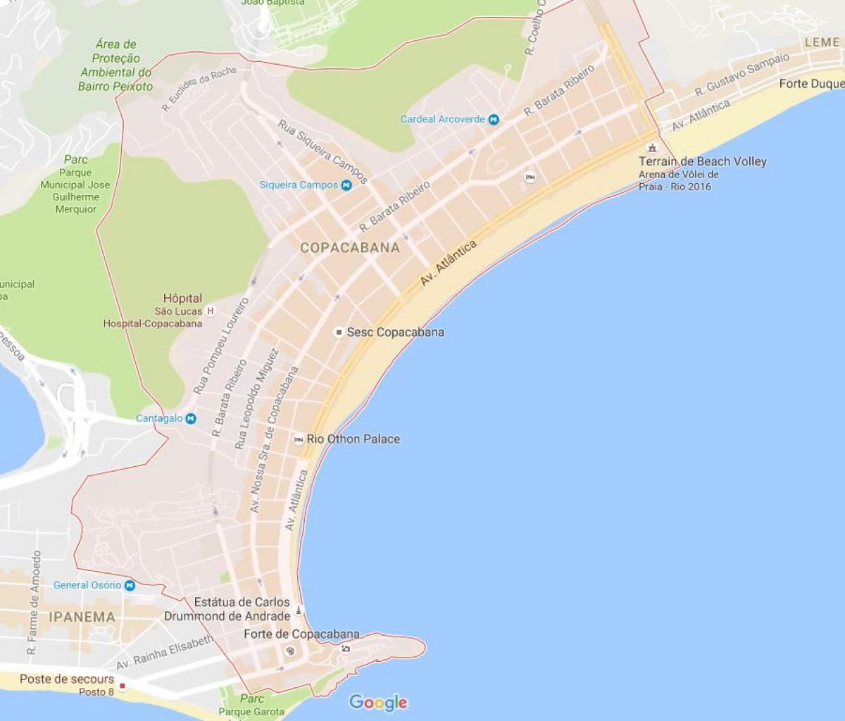 Kart over Copacabana