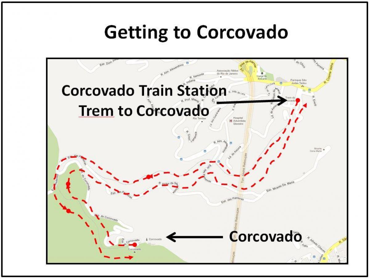 Kart av Corcovado tog