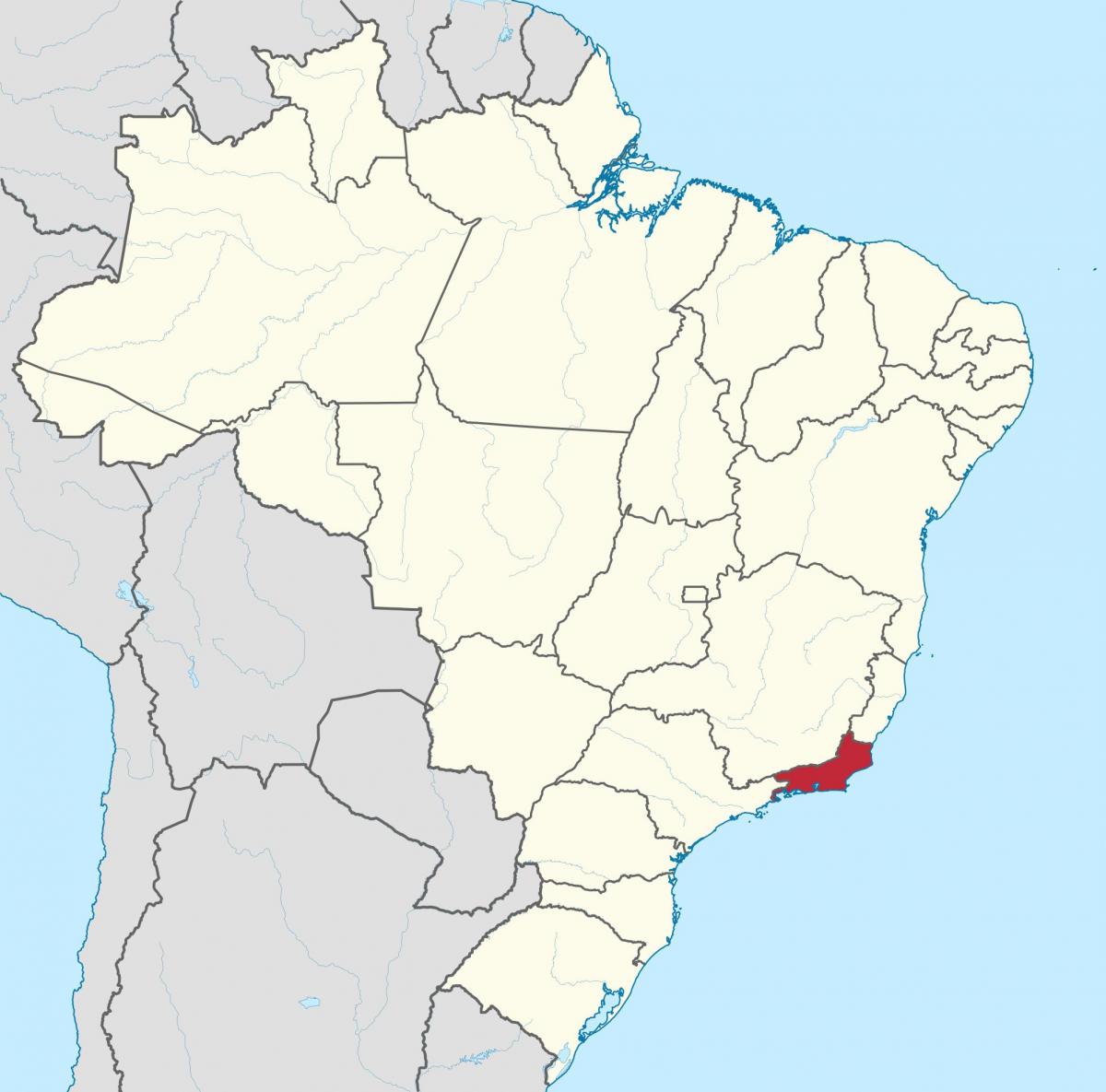 Kart over Delstaten Rio de Janeiro