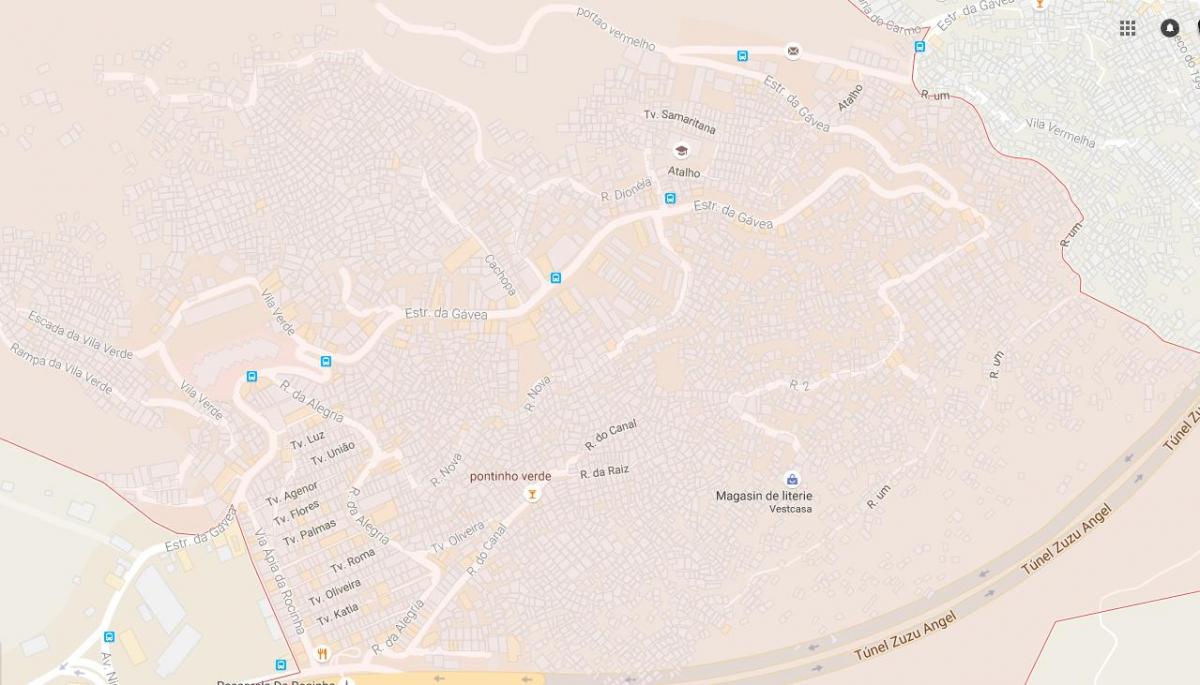 Kart av favela Rocinha