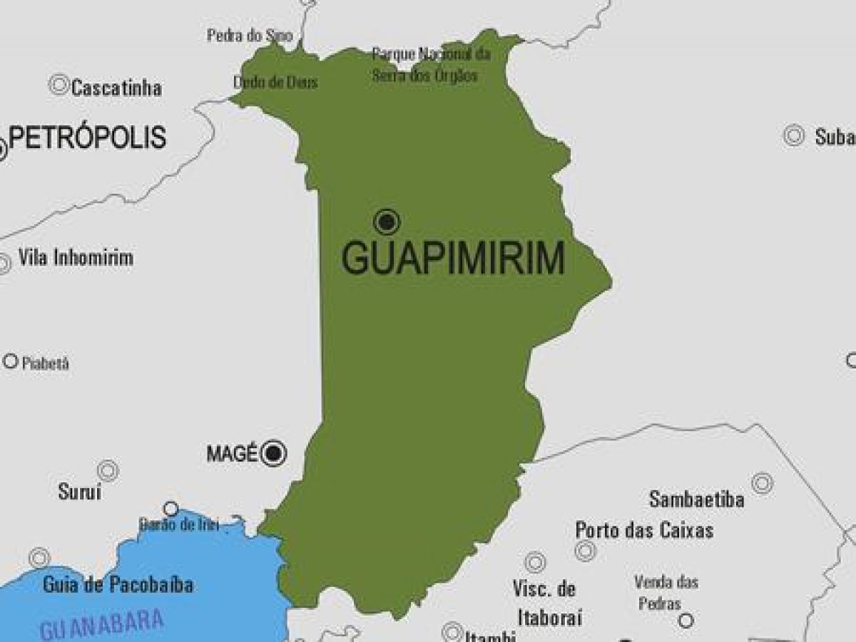 Kart over Guapimirim kommune