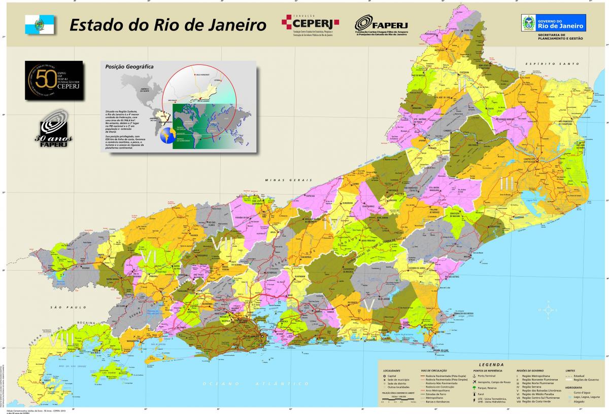 Kart over kommunene i Rio de Janeiro