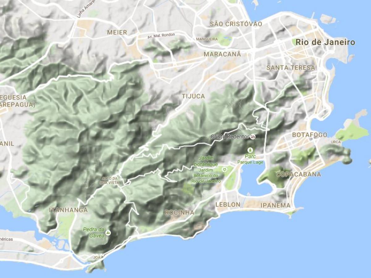 Kart av lettelse Rio de Janeiro