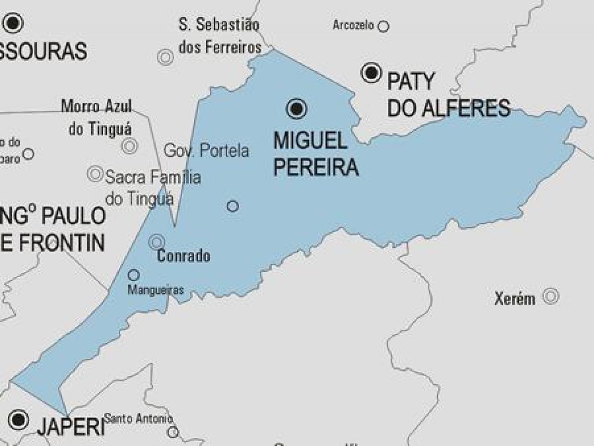 Kart av Miguel Pereira kommune