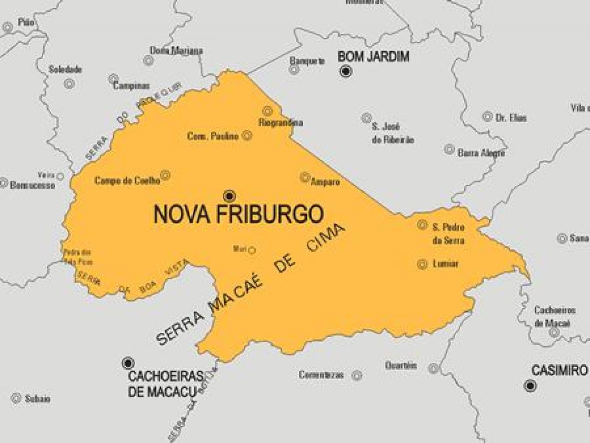 Kart av Nova Friburgo kommune