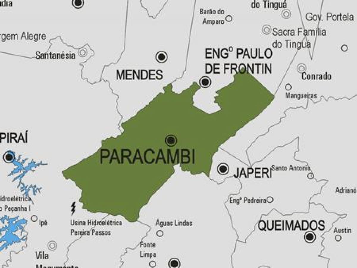 Kart over Paracambi kommune