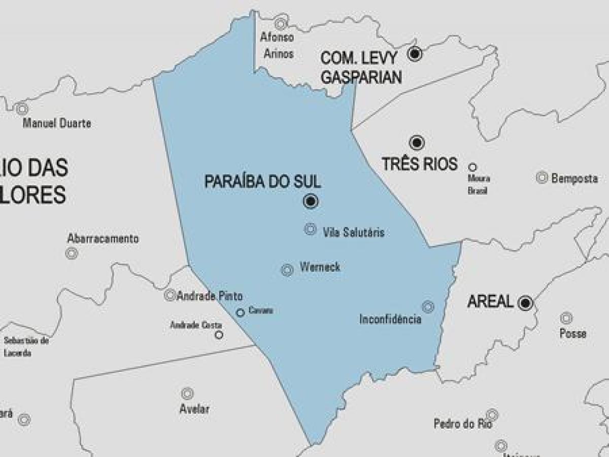 Kart Paraíba do Sul kommune