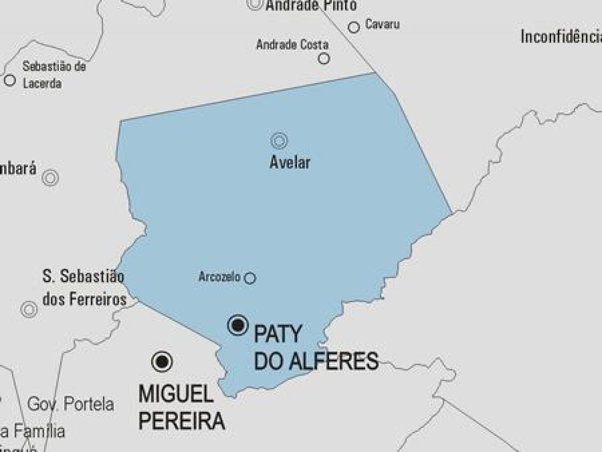 Kart over Paty gjøre Alferes kommune