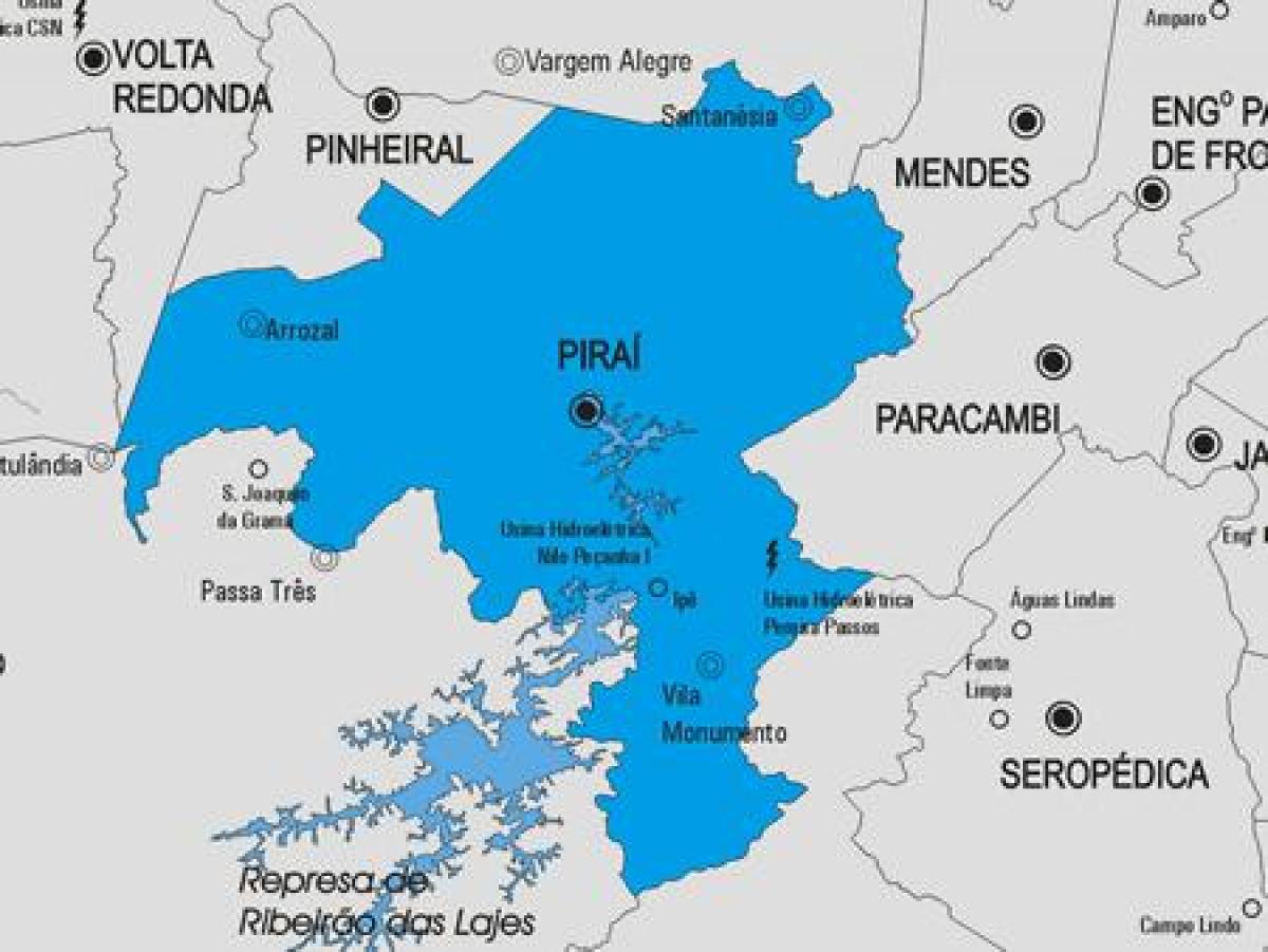 Kart over Piraí kommune