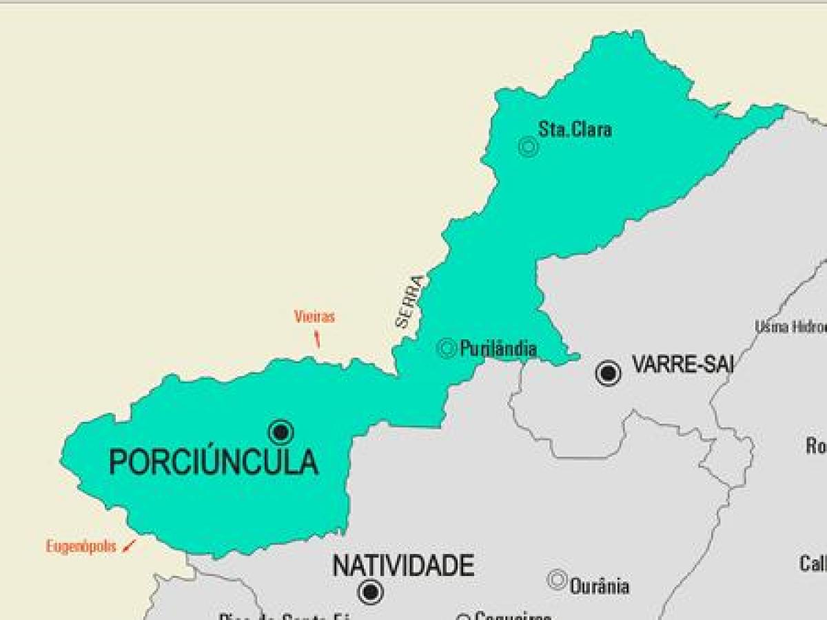 Kart over Porciúncula kommune