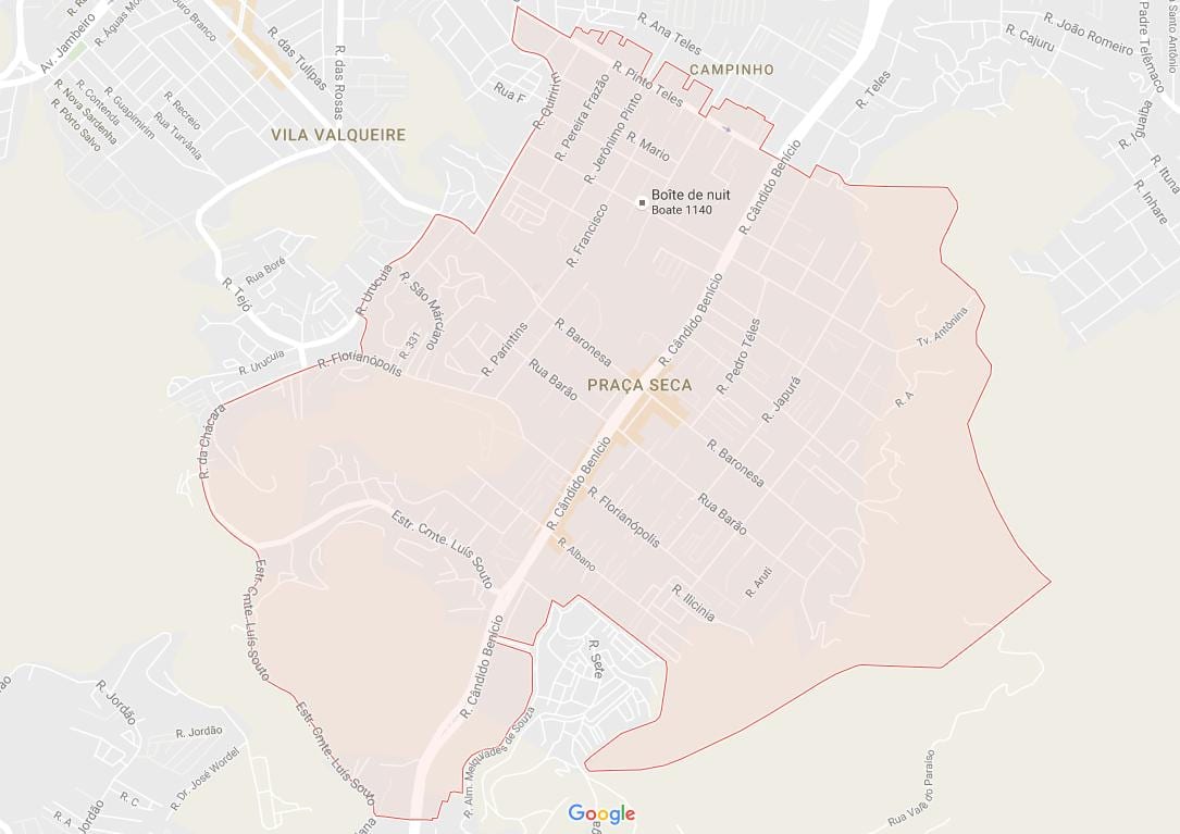 Kart av Praça Seca