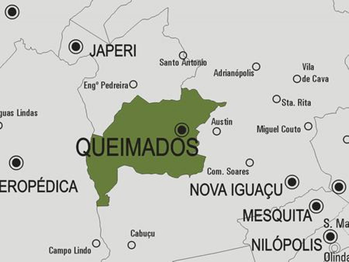 Kart over Queimados kommune