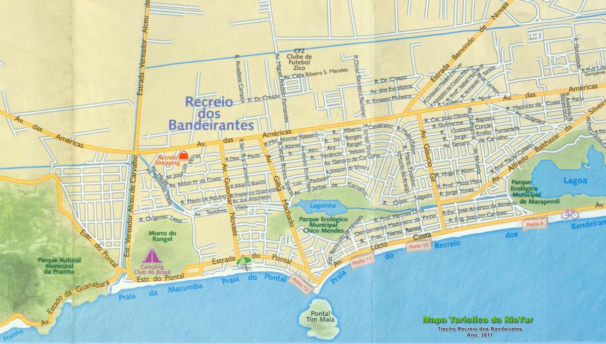 Kart over Recreio beach