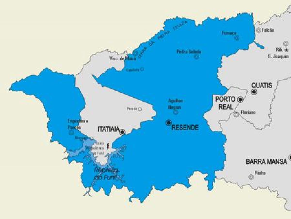 Kart over Resende kommune