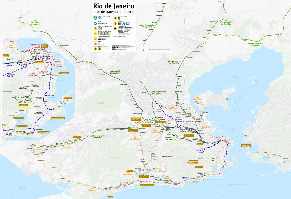 Kart over Rio de Janeiro transport
