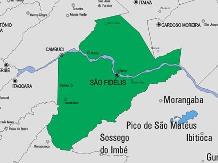 Kart av São Francisco de Itabapoana kommune