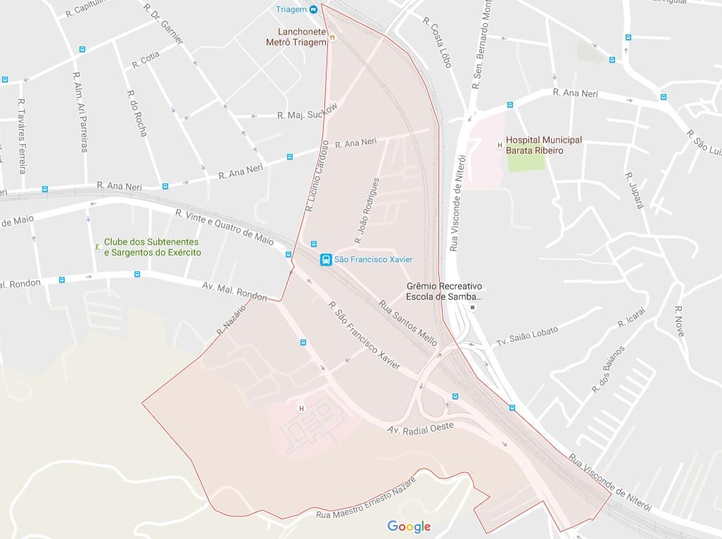 Kart av São Francisco Xavier