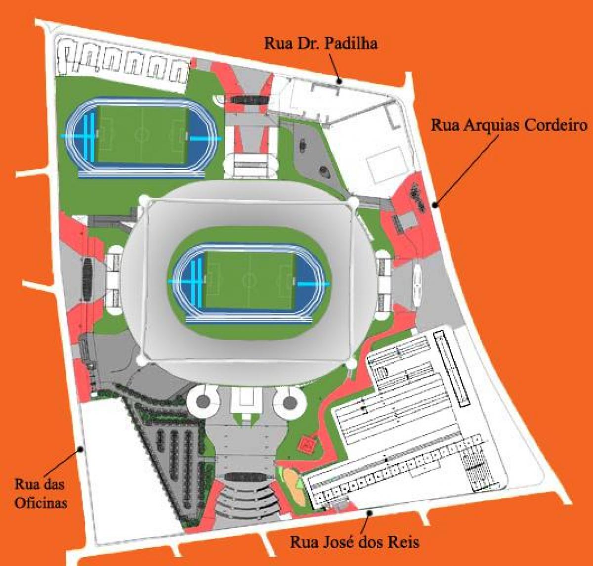 Kart over stadion Engenhão