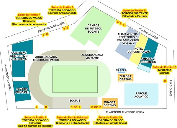 Kart over stadion São Januário
