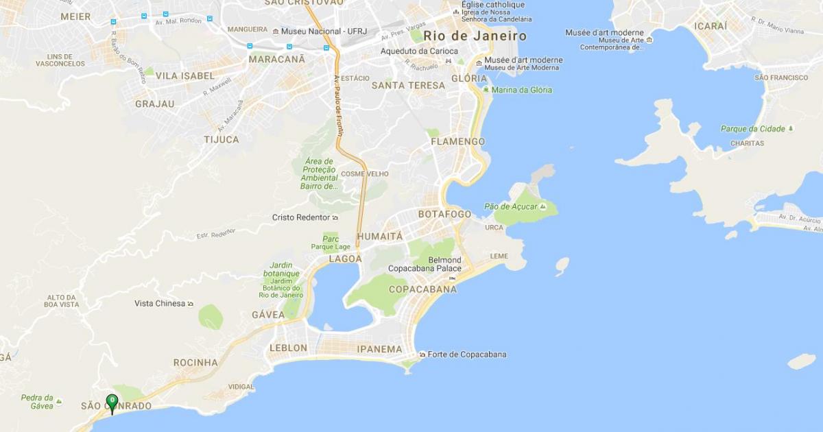 Kart av São Conrado-stranden
