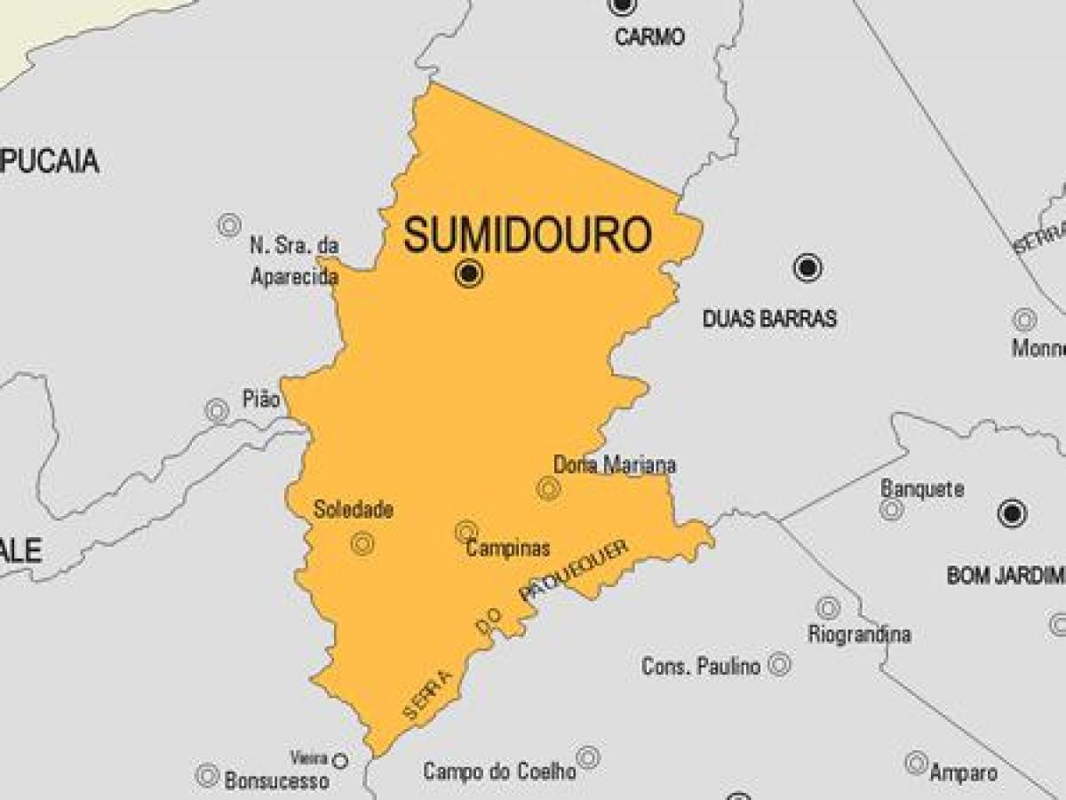 Kart over Sumidouro kommune