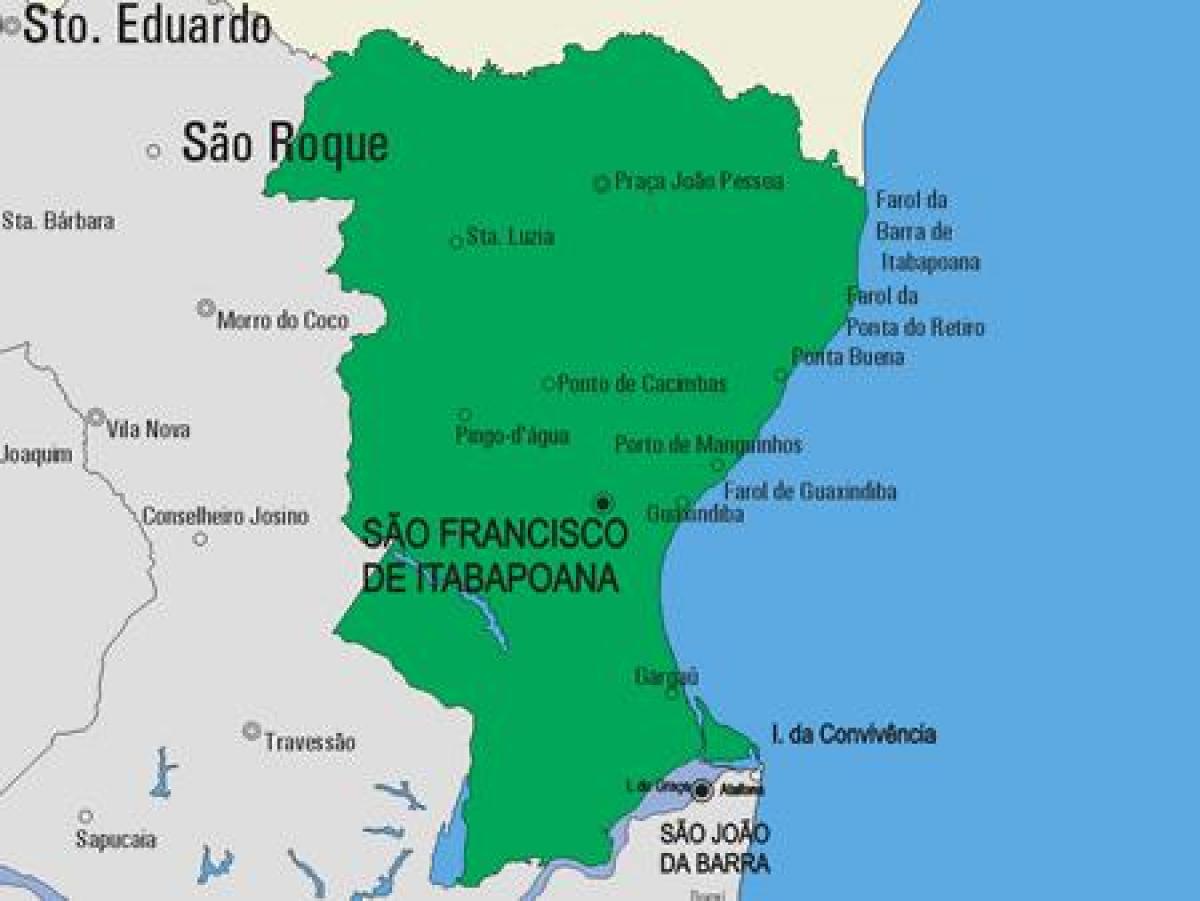 Kart av São Fidélis kommune