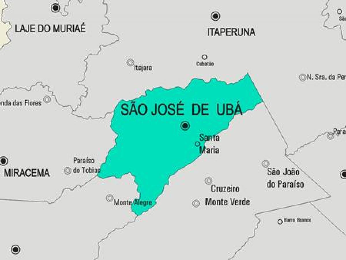 Kart av São José de Ubá kommune