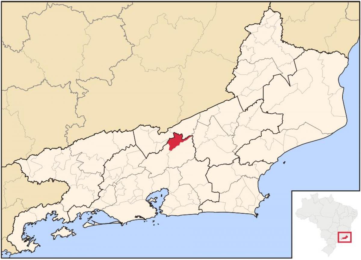 Kart av São José do Vale do Rio Preto