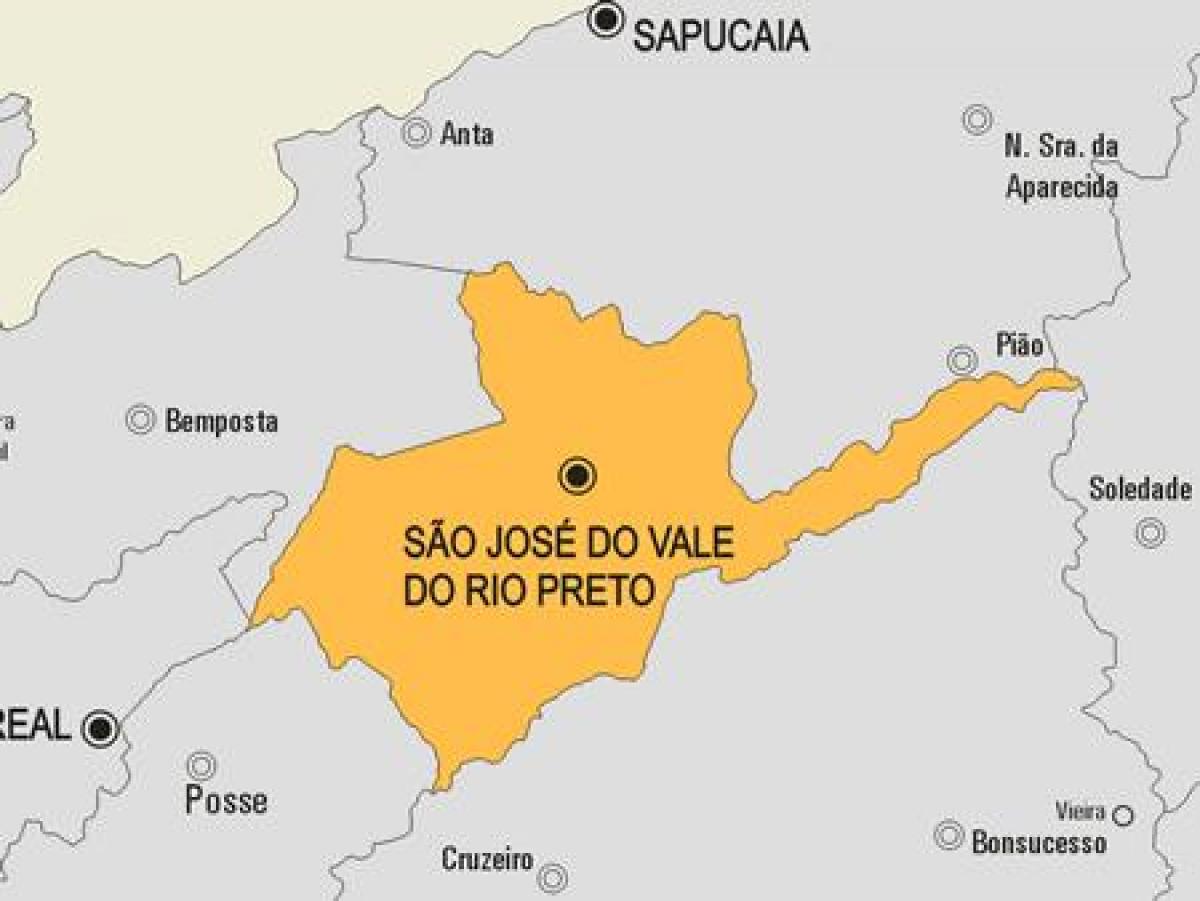 Kart av São José do Vale do Rio Preto kommune