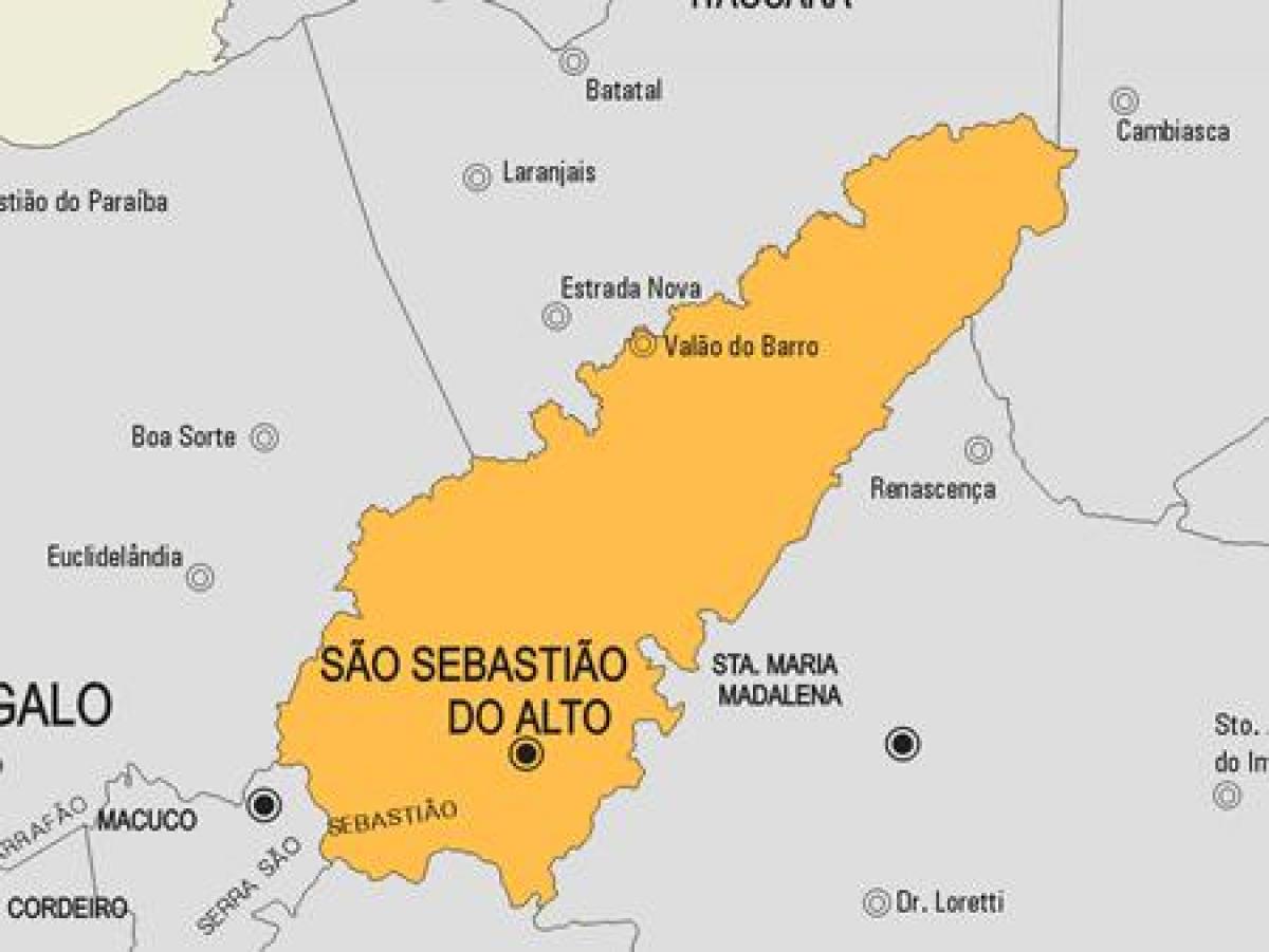 Kart av São Sebastião gjøre Alto kommune