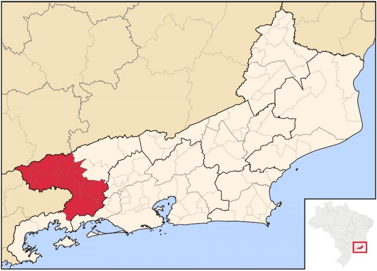 Kart av Vale do Paraíba Delen