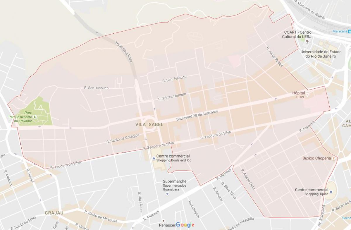 Kart over Vila Isabel