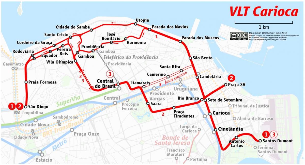 Kart av VLT Rio de Janeiro