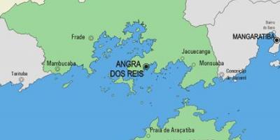 Kart over Angra dos Reis kommune