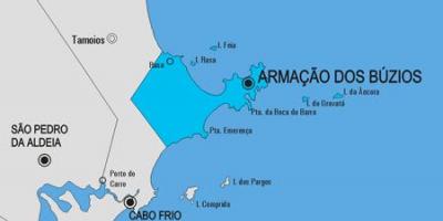 Kart av Armação dos Búzios kommune
