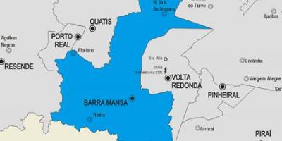 Kart av Barra Mansa kommune