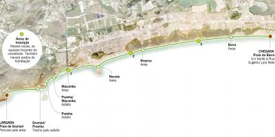 Kart over Grumari beach