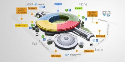 Kart over Maracana stadion